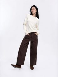 Jeansy wide leg z krótszą nogawką - dark grey jeans. Szare jeansy damskie Reserved. Za 129.99 zł.