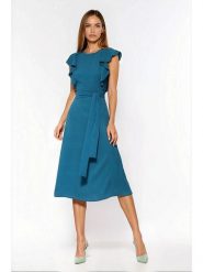 Nife Sukienka w kolorze turkusowym rozmiar: 42. Niebieskie sukienki damskie Nife, bez wzorów, z tkaniny, bez ramiączek. Za 150.02 zł.