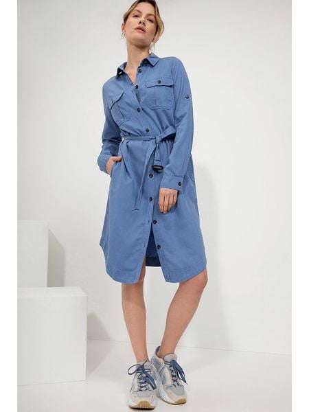 Josephine & Co Sukienka w kolorze niebieskim rozmiar: 38. Niebieskie sukienki damskie Josephine & Co, bez wzorów, z tkaniny, bez ramiączek. Za 229.46 zł.