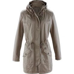 Kurtka parka bawełniana ze stójką i zaznaczoną talią. Niebieskie kurtki sportowe damskie bonprix, bez wzorów, z bawełny, bez kaptura. Za 229.99 zł.