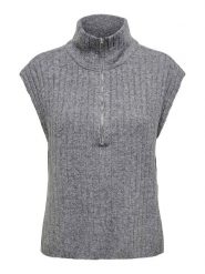 ONLY Bezrękawnik w kolorze szarym rozmiar: L. Szare swetry klasyczne damskie Only, l, prążkowane, bez kołnierzyka. Za 112.83 zł.