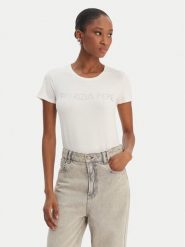 Patrizia Pepe T-Shirt CM1419/J013-W146 Biały Regular Fit. Białe t-shirty damskie Patrizia Pepe, bez wzorów, z wiskozy, bez kołnierzyka. Za 549.99 zł.