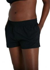Spodenki szorty kąpielowe damskie Speedo Essentials Watershort. Czarne spodenki sportowe damskie Speedo, l, bez wzorów, z materiału, do biegania. Za 177.00 zł.