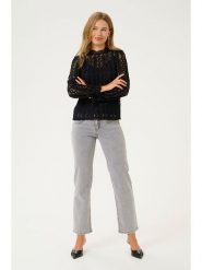 Kaffe Bluzka w kolorze czarnym rozmiar: 36. Czarne bluzki damskie Kaffe, bez wzorów, z koronki, bez kołnierzyka, bez ramiączek. Za 78.28 zł.