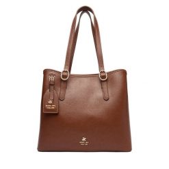 Torebka Beverly Hills Polo Club. Brązowe shopper bag Beverly Hills Polo Club, bez wzorów, bez dodatków. Za 299.99 zł.