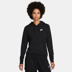 Bluza z Kapturem Club Fleece Rozmiar L Czarny - DQ5793-010. Czarne bluzy damskie Nike, l, bez wzorów, z dzianiny, z kapturem. Za 310.90 zł.
