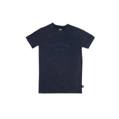 Koszulka miękki z bawełna na co dzień na siłownię. Niebieskie bluzki damskie LEONE 1947 APPAREL, bez wzorów, z bawełny, sportowe, bez kołnierzyka, bez ramiączek. W wyprzedaży za 55.21 zł.