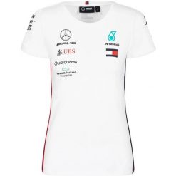 Koszulka Mercedes Mapm Rp Driver T-shirt, Kobiety. Białe koszulki sportowe damskie bez wzorów, z bawełny, bez ramiączek. Za 190.00 zł.