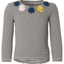 Koszulka "Ankeny" w kolorze granatowo-białym. Białe koszulki i t-shirty dziewczęce Noppies Baby, z aplikacjami, prążkowane, z okrągłym kołnierzem, z długim rękawem. W wyprzedaży za 42.95 zł.