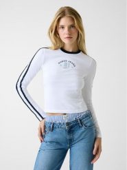 Guess Jeans T-Shirt 180634 Biały Classic Fit. Białe t-shirty damskie Guess Jeans, xl, z aplikacjami, z jeansu, bez kołnierzyka. Za 169.99 zł.