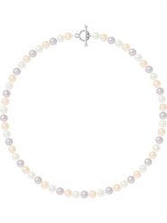 Pearline Naszyjnik perłowy w kolorze fioletowo-jasnoróżowo-białym - dł. 42 cm rozmiar: onesize. Białe naszyjniki damskie Pearline, z perłą, srebrne. Za 260.99 zł.