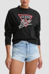 GUESS Czarna bluza damska Love. Czarne bluzy damskie Guess, s, z aplikacjami, bez kaptura. W wyprzedaży za 209.99 zł.