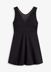 Sukienka kąpielowa shape z siateczką, lekki stopień modelowania sylwetki. Czarne sukienki damskie bonprix, bez wzorów, eleganckie, bez ramiączek. Za 149.99 zł.