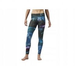 Legginsy treningowe damskie Reebok Graphic. Niebieskie legginsy damskie Reebok, l, bez wzorów, z dresówki. Za 259.99 zł.