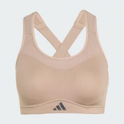 Biustonosz treningowy TLRD Impact o mocnym wsparciu. Brązowe obuwie sportowe treningowe Adidas, z materiału, na fitness i siłownię, climacool (adidas). Za 259.00 zł.