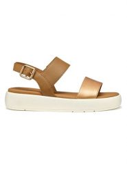 Geox Sandały "Camalei" w kolorze jasnobrązowym rozmiar: 41. Brązowe sandały damskie Geox, bez wzorów, z otwartym noskiem, bez obcasa, bez zapięcia. Za 173.99 zł.