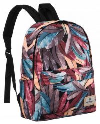 Plecak damski Peterson PTN 79904 pióra print. Plecaki Peterson, bez wzorów. Za 71.99 zł.