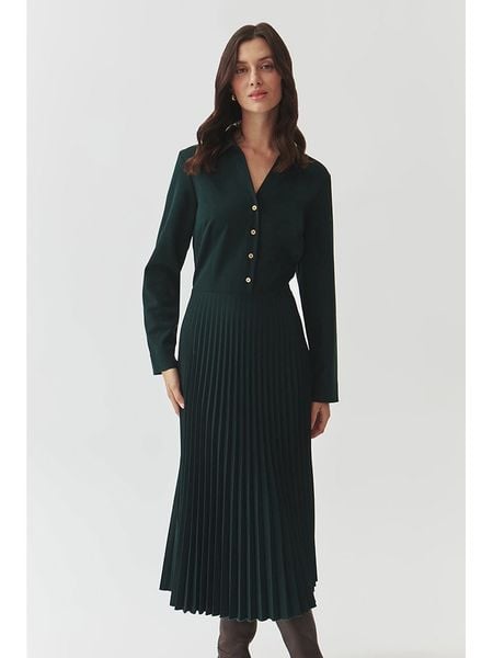 TATUUM Sukienka w kolorze ciemnozielonym rozmiar: 38. Zielone sukienki damskie TATUUM, bez wzorów, bez ramiączek. Za 248.58 zł.