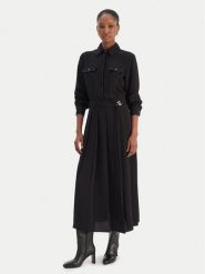 Liu Jo Sukienka koszulowa MF5145 T4241 Czarny Regular Fit. Czarne sukienki damskie Liu Jo, bez wzorów, z syntetyku, bez ramiączek. Za 859.99 zł.