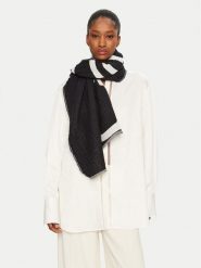 Calvin Klein Szal K60K612879 Czarny. Czarne szaliki damskie Calvin Klein, bez wzorów, z bawełny. Za 269.99 zł.