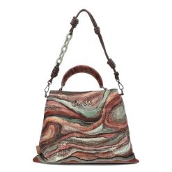 Brązowa Torebka Anekke Stylowy Kuferek Damski. Brązowe kuferki damskie Anekke, z materiału, na ramię, bez dodatków. Za 379.00 zł.