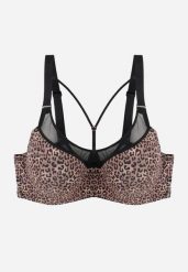 Ciemnobrązowy Biustonosz z Ozdobną Siateczką i Paseczkami przy Dekolcie Anesa. Brązowe biustonosze Born2be, bez wzorów. Za 49.99 zł.