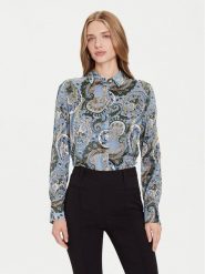 Guess Koszula W5BH78 W2770 Niebieski Regular Fit. Niebieskie koszule damskie Guess, s, z aplikacjami, z wiskozy, bez kołnierzyka, bez ramiączek. Za 339.99 zł.