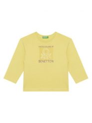 United Colors Of Benetton Bluzka 3I1XG10JZ Zielony Regular Fit. Zielone t-shirty i koszulki chłopięce United Colors Of Benetton, bez wzorów, z bawełny, bez kołnierzyka, bez ramiączek. Za 59.99 zł.