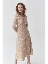 TATUUM Sukienka "Casia" w kolorze beżowym rozmiar: 44. Brązowe sukienki damskie TATUUM, bez wzorów, z wiskozy, bez ramiączek. Za 247.40 zł.