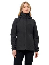 Jack Wolfskin Kurtka przeciwdeszczowa "Stormy Point" w kolorze czarnym rozmiar: M. Czarne kurtki sportowe damskie Jack Wolfskin, m, bez wzorów, z materiału, bez kaptura. Za 342.60 zł.