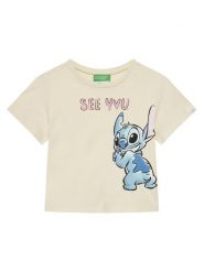 United Colors Of Benetton T-Shirt 35RYG10HQ Beżowy Regular Fit. Brązowe koszulki i t-shirty dziewczęce United Colors Of Benetton, bez wzorów, z bawełny, bez kołnierzyka, bez ramiączek. Za 49.99 zł.