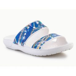 Klapki Crocs Classic Hyperreal Sandal W 208375-928 niebieskie. Niebieskie klapki damskie bez wzorów, z tworzywa sztucznego, bez obcasa, bez zapięcia. Za 303.63 zł.