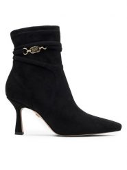 Nine West Botki LUBENA ZL23003CC Czarny. Czarne botki damskie Nine West, z syntetyku, bez obcasa, na szpilce, bez zapięcia. Za 279.99 zł.