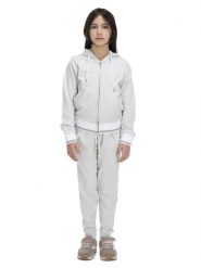 Bluza z bawełna z kaptur na co dzień na siłownię. Szare bluzy damskie LEONE 1947 APPAREL, bez wzorów, z bawełny, bez kaptura. Za 126.26 zł.