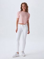 LTB Dżinsy "Molly M" - Slim fit - w kolorze białym rozmiar: W28/L30. Białe jeansy damskie LTB, z podwyższonym stanem. Za 205.95 zł.