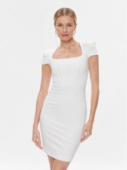Marciano Guess Sukienka koktajlowa 4RGK67 6375Z Biały Slim Fit. Białe sukienki damskie Marciano Guess, z aplikacjami, z syntetyku, wizytowe, bez ramiączek. Za 599.99 zł.