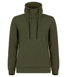 Clique Hobart Women — damska bluza z wysokim kołnierzem – Fog green. Zielone bluzy damskie CLIQUE, xs, bez wzorów, z materiału, bez kaptura. Za 188.92 zł.