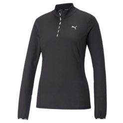 Koszulka z długim rękawem Damska Puma Strong 1/4 Zip Czarny. Czarne koszulki damskie Puma, bez wzorów, bez kołnierzyka, bez ramiączek. Za 169.80 zł.