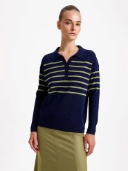 BGN Sweter w kolorze granatowo-zielonym rozmiar: 38. Niebieskie swetry klasyczne damskie BGN, z wełny, bez kołnierzyka. Za 97.05 zł.