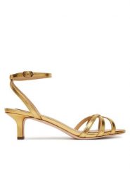 LAUREN RALPH LAUREN Sandały Kendyl 802P10398001 Złoty. Żółte sandały damskie Lauren Ralph Lauren, bez wzorów, ze skóry, bez obcasa, na płaskiej podeszwie, bez zapięcia. Za 728.99 zł.