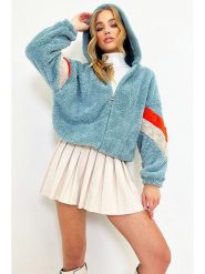 Trend Alacati Bluza w kolorze błękitnym rozmiar: L. Niebieskie bluzy damskie Trend Alacati, l, bez wzorów, bez kaptura. Za 92.21 zł.