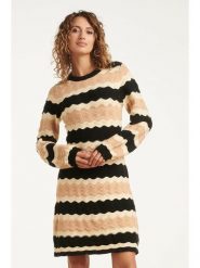 Smashed Lemon Sukienka dzianinowa w kolorze beżowym rozmiar: XL. Brązowe sukienki damskie Smashed Lemon, bez wzorów, z dzianiny, bez ramiączek. Za 143.99 zł.