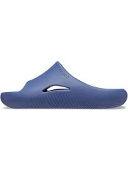 Crocs Klapki "Mellow" w kolorze niebieskim rozmiar: 37/38. Niebieskie klapki damskie Crocs, bez wzorów, z otwartym noskiem, bez obcasa, bez zapięcia. Za 140.53 zł.