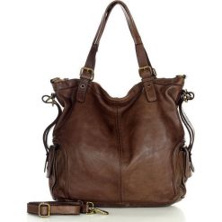 Miejski shopper czekoladowy MARCO MAZZINI v145g. Brązowe shopper bag bez wzorów, ze skóry, duże, bez dodatków. Za 529.15 zł.
