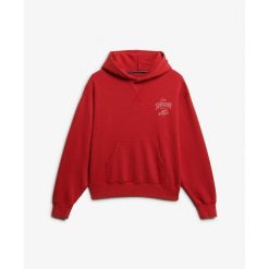 Bluza damska z kapturem Superdry Heritage Hamptons. Czerwone bluzy damskie Superdry, bez wzorów, z kapturem. Za 327.70 zł.