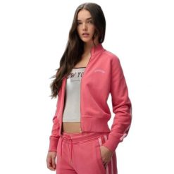 Bluza damska Superdry Essential Logo. Czerwone bluzy damskie Superdry, bez wzorów, bez kaptura. Za 309.40 zł.