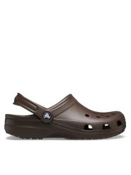 Crocs Klapki Classic Clog 10001 Brązowy. Brązowe klapki damskie Crocs, bez wzorów, z tworzywa sztucznego, bez obcasa, bez zapięcia. Za 229.99 zł.