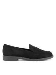 DeeZee Mokasyny 8-124-9 Czarny. Czarne mokasyny damskie DeeZee, z materiału, bez obcasa. Za 119.99 zł.