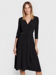 Lauren Ralph Lauren Sukienka codzienna 250769904 Czarny Regular Fit. Czarne sukienki damskie Lauren Ralph Lauren, bez wzorów, z syntetyku, bez ramiączek. Za 469.99 zł.