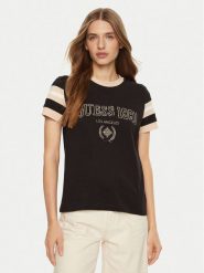 Guess T-Shirt V5RI00 KA260 Brązowy Regular Fit. Brązowe t-shirty damskie Guess, xs, z aplikacjami, z bawełny, bez kołnierzyka. Za 99.99 zł.